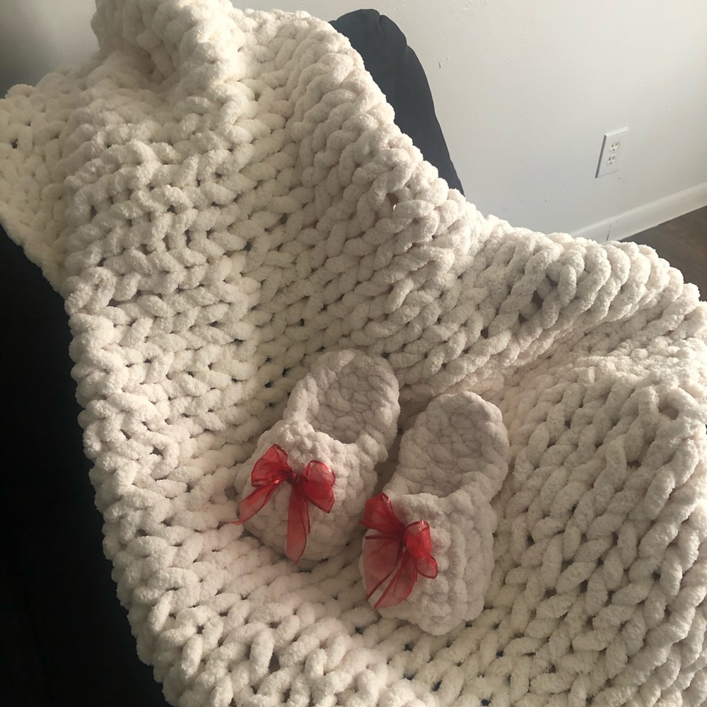 Boho style chunky blanket